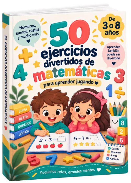 Portada del libro 50 ejercicios divertidos de Matemáticas para niños de 3 a 8 años